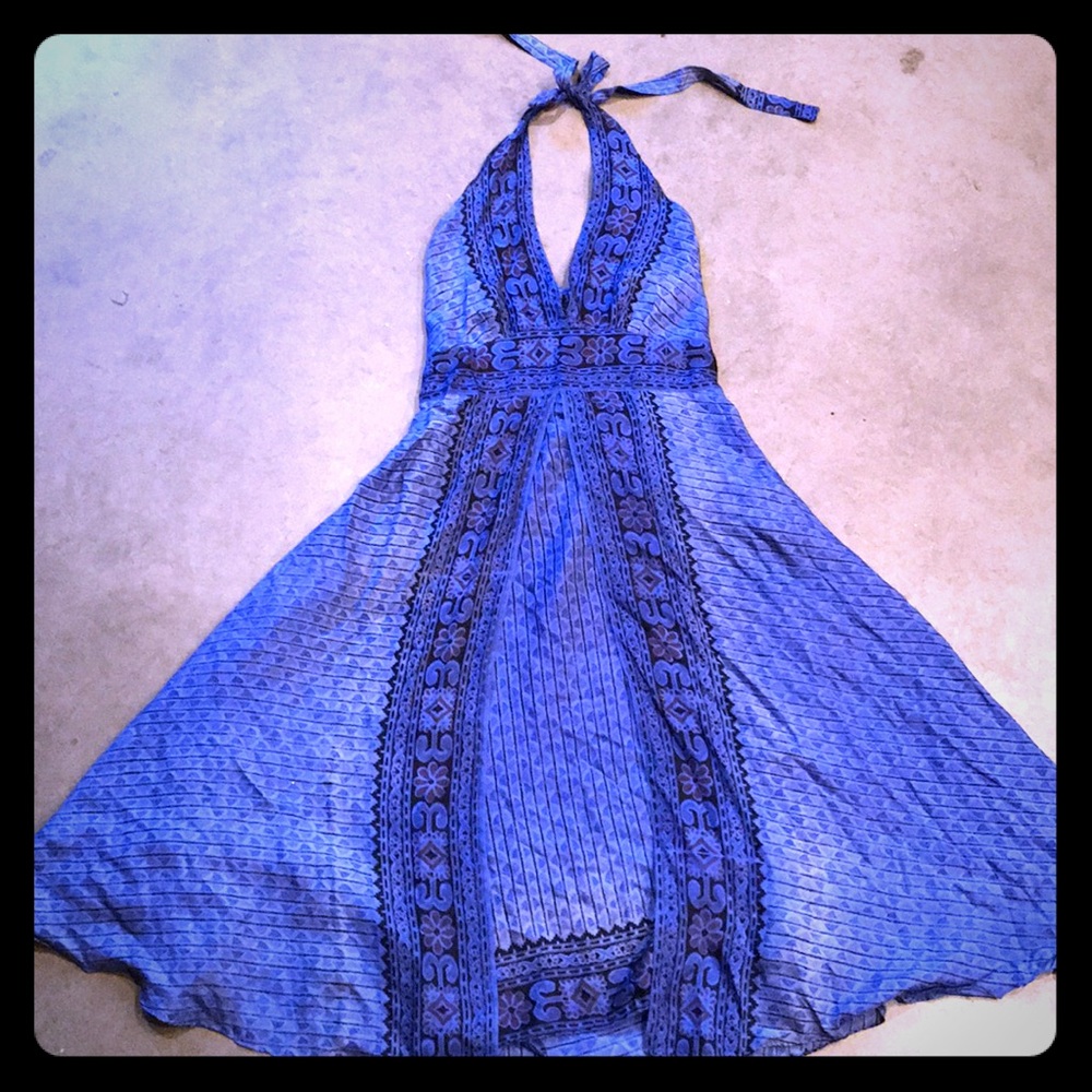 Silk Halter Dress, made from recycled Sari’s